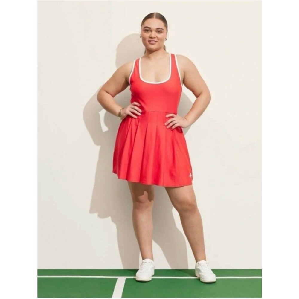 Prince Women's Pickleball Tennis Dress Built in Shorts Red & White Size XL